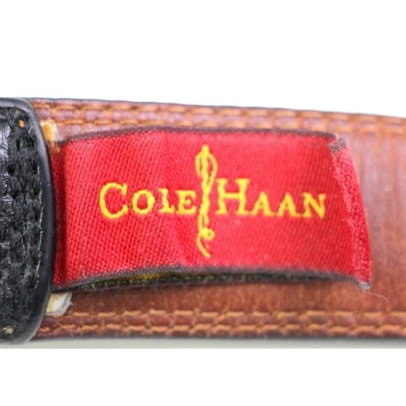 Cole Haan BLACK GENUINE LEATHER 1 1/8"Wd CASUAL DRESS MEN'S BELT Sz 38/95 (t21 - Picture 7 of 15